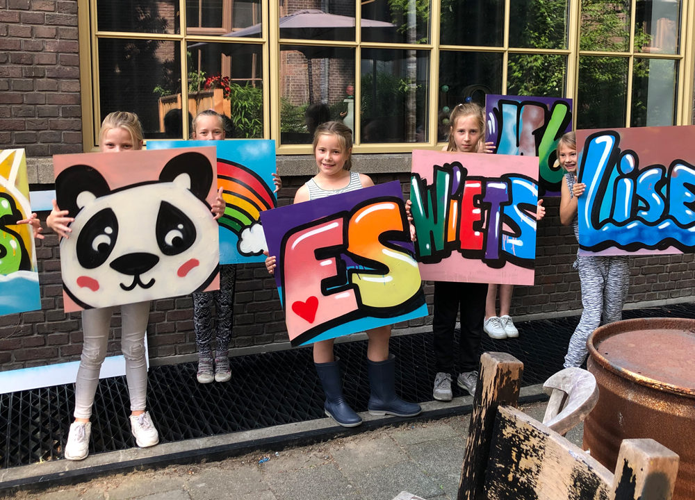 Graffiti workshop kinderfeestje