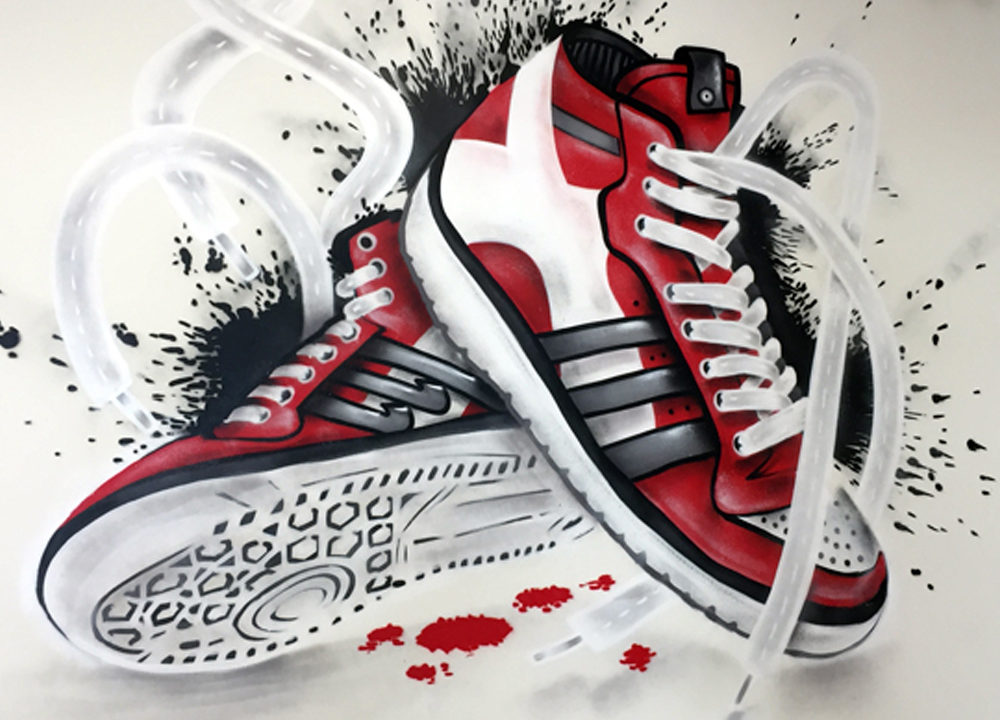 Schildering De Rode Sneakerz