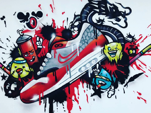 Schildering de Rode Sneakerz